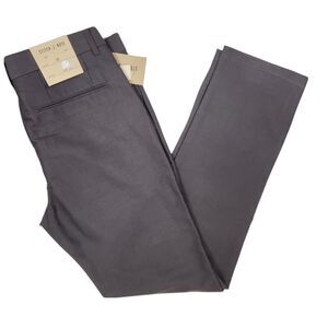 NEW Stitch Note Mens SNP-102 Gray Slim Straight Fit Chino Pants 38x34